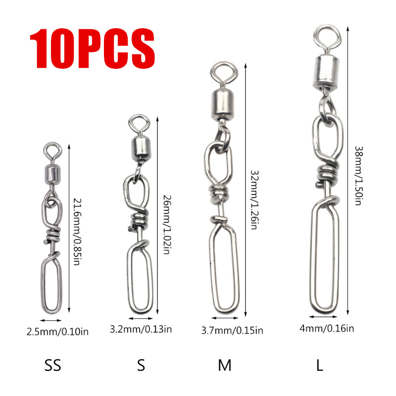 Fishing Lure Kit - แพ็คของ 20 ความแข็งแรงสูงลูกปืนกลิ้ง Snaps หมุนกระบอกตกปลาคลิปตัวเชื่อมต่อล่อสำหรับน้ำจืดน้ำเค็ม