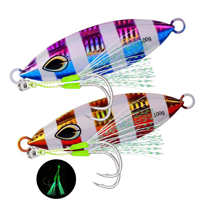 Fishing Lure Spoon - เหยื่อตกปลาโลหะเรืองแสงคุณภาพสูง 1 ชิ้น น้ำหนัก 40 กรัม
