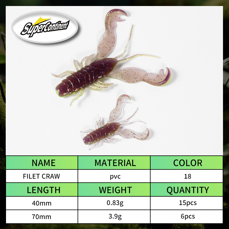 2023 Supercontinent Filet Craw - Fishing Lure Soft Plastic บทวิจารณ์และราคา